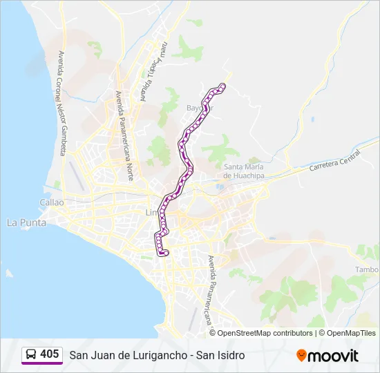 405 Bus Line Map