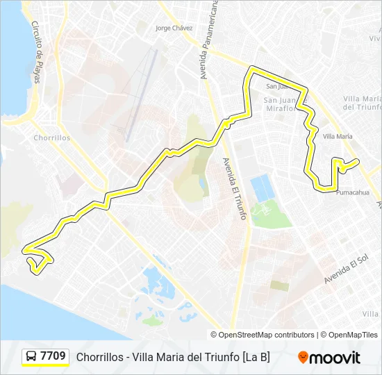 7709 Bus Line Map