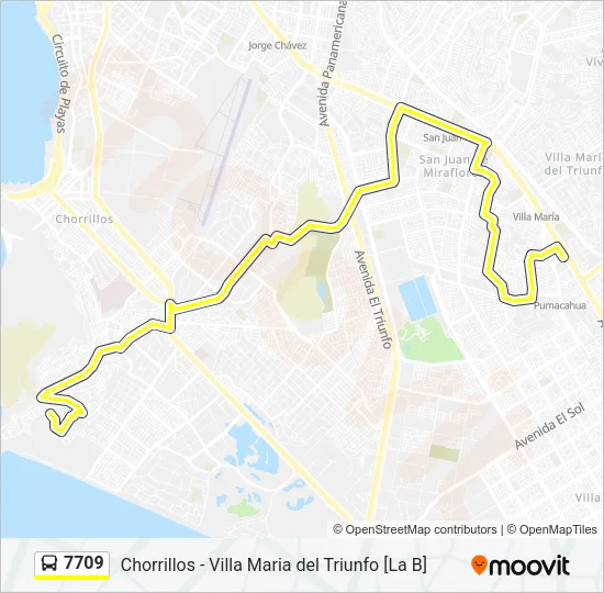 7709 Bus Line Map