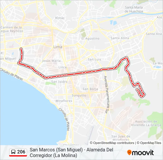 206 Bus Line Map
