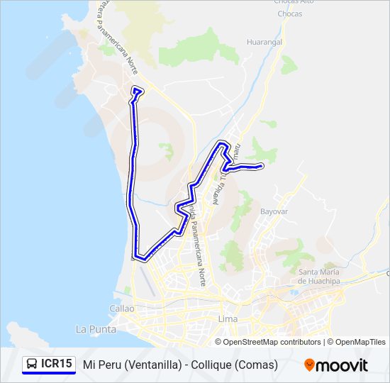 Mapa de ICR15 de autobús
