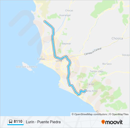 Mapa de 8110 de autobús