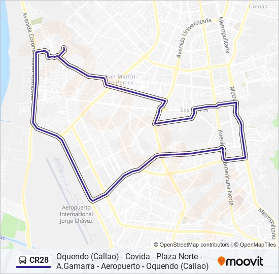 Mapa de CR28 de autobús