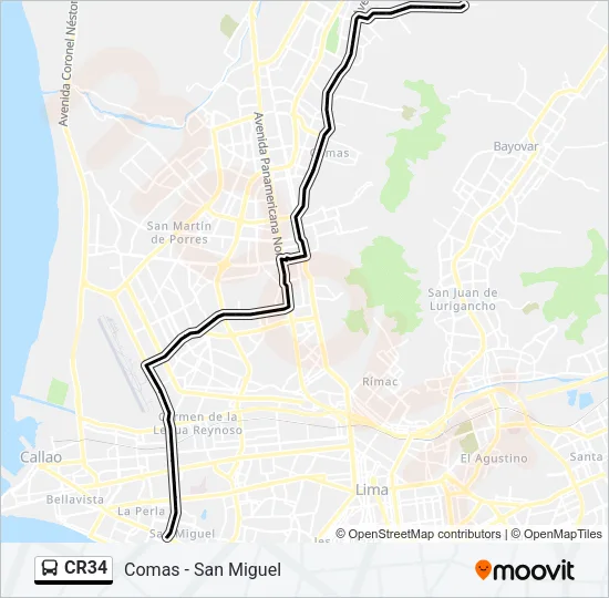CR34 Bus Line Map