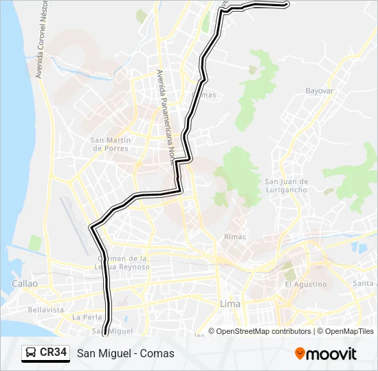 CR34 Bus Line Map