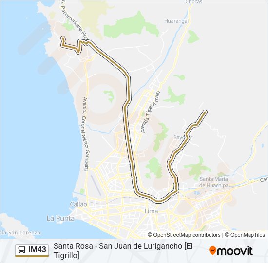 Mapa de IM43 de autobús