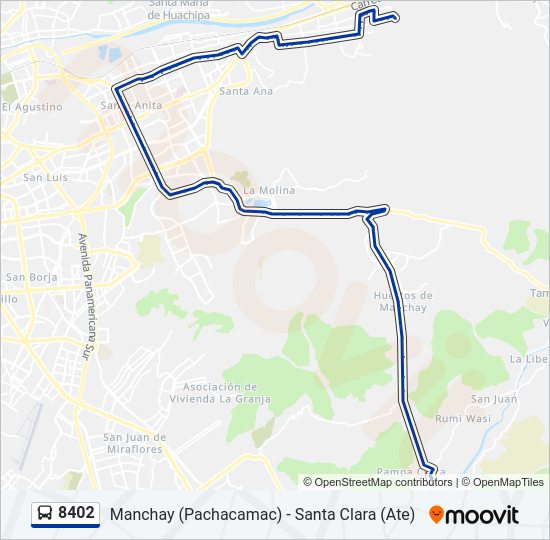 Mapa de 8402 de autobús