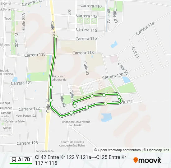 A17D Bus Line Map