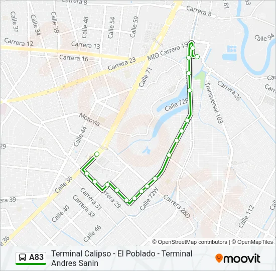 A83 Bus Line Map
