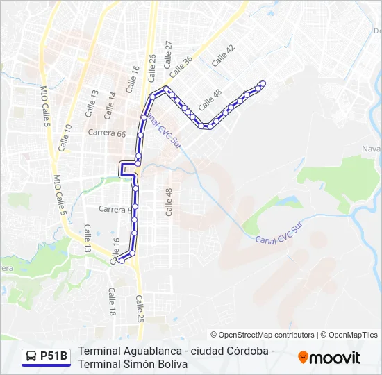 P51B Bus Line Map