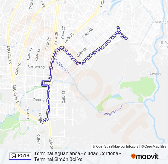 Mapa de P51B de autobús