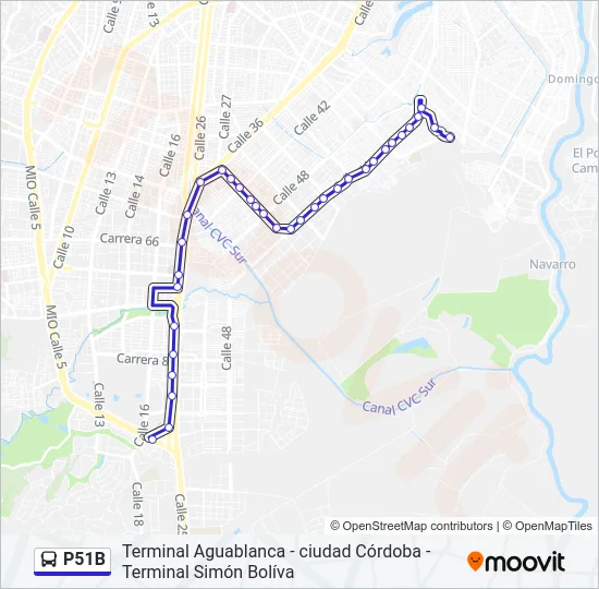 P51B Bus Line Map