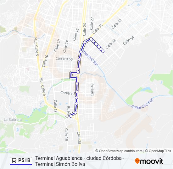 Mapa de P51B de autobús
