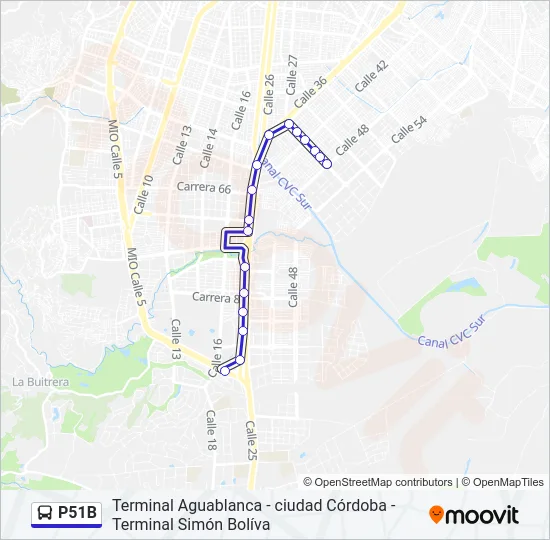 P51B Bus Line Map