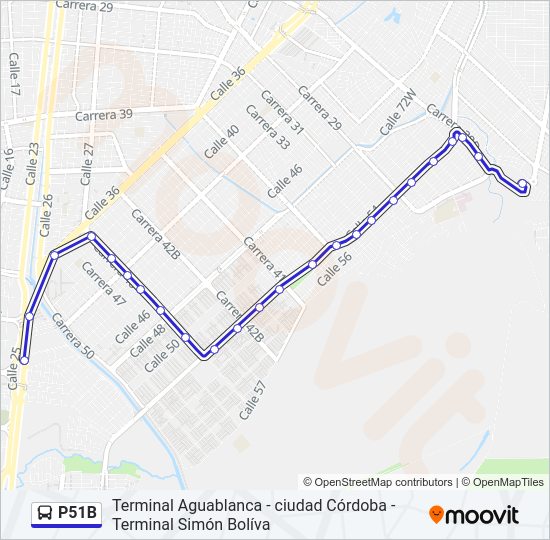 Mapa de P51B de autobús