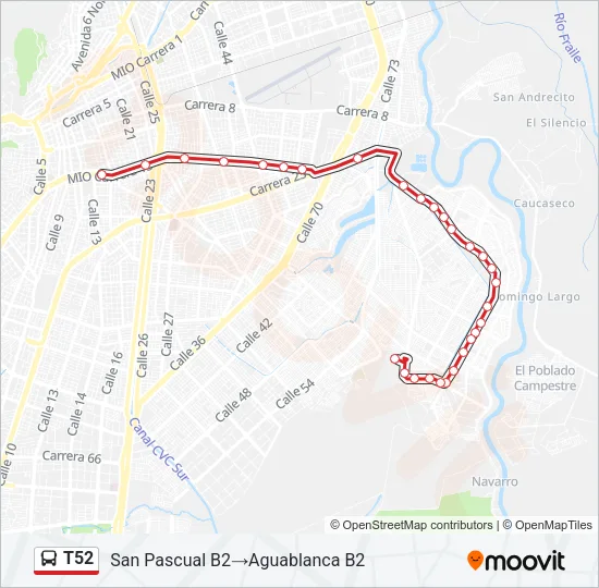 T52 Bus Line Map
