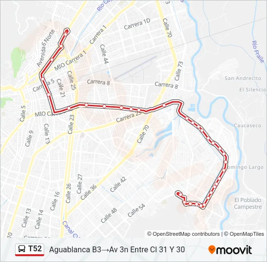 T52 Bus Line Map