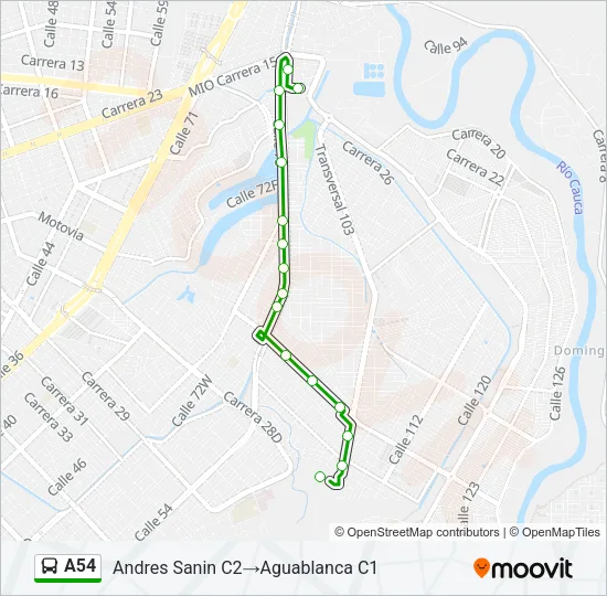 A54 Bus Line Map