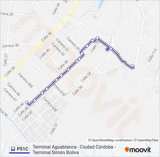 Mapa de P51C de autobús