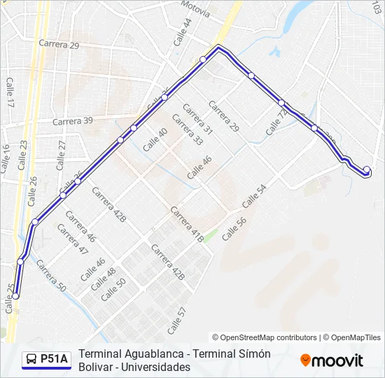 P51A Bus Line Map