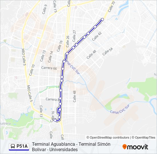 P51A bus Line Map