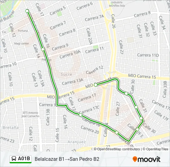 A01B Bus Line Map