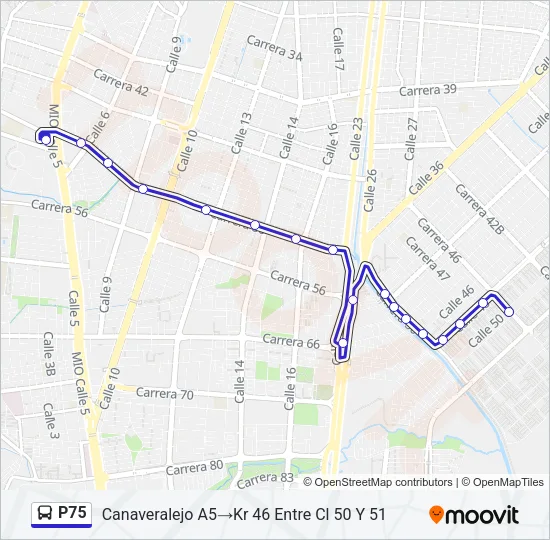 P75 Bus Line Map