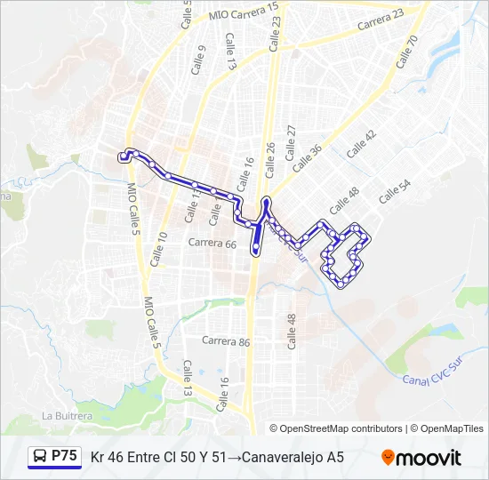 P75 Bus Line Map