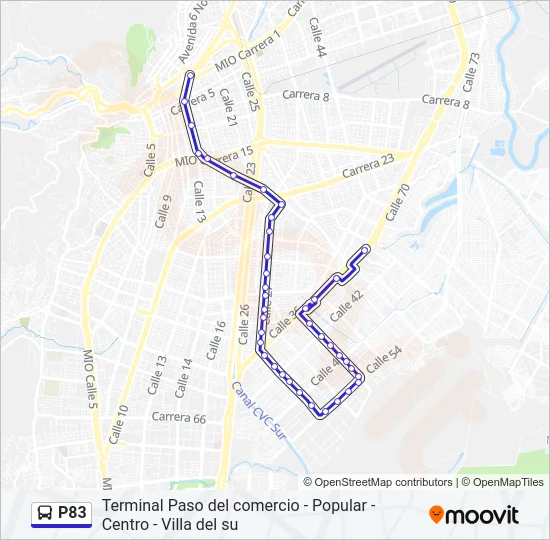P83 Bus Line Map