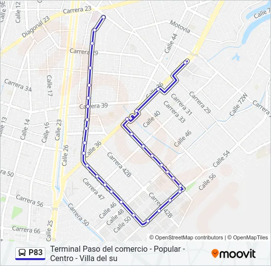 P83 Bus Line Map