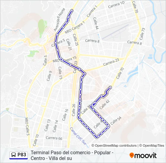 P83 Bus Line Map