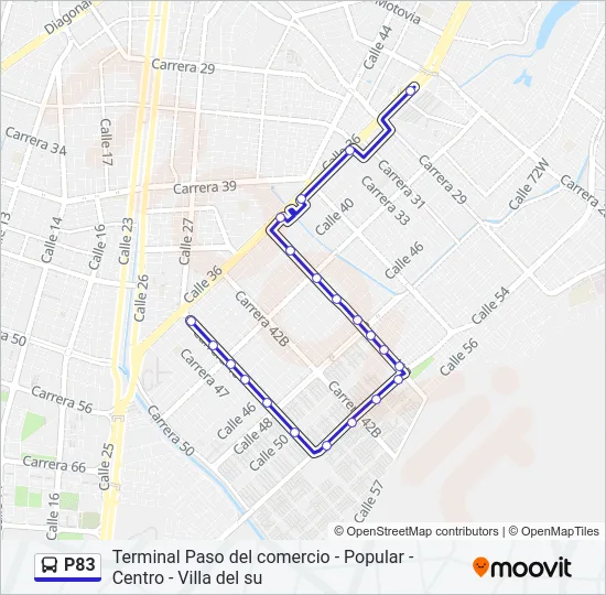 P83 Bus Line Map