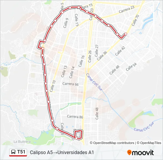 T51 Bus Line Map