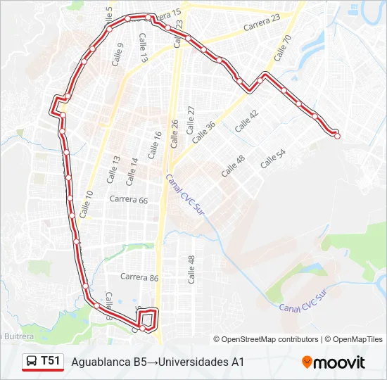 T51 Bus Line Map
