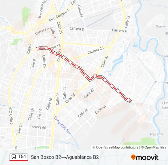 T51 Bus Line Map
