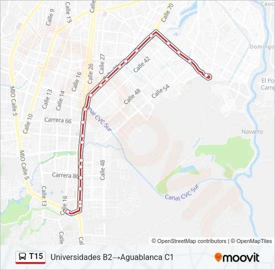 T15 Bus Line Map