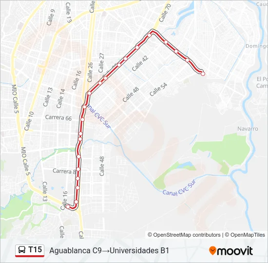 T15 Bus Line Map