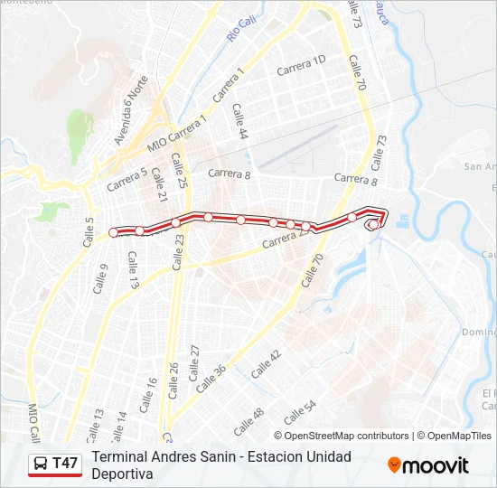 T47 Bus Line Map