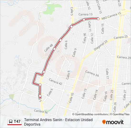 T47 Bus Line Map