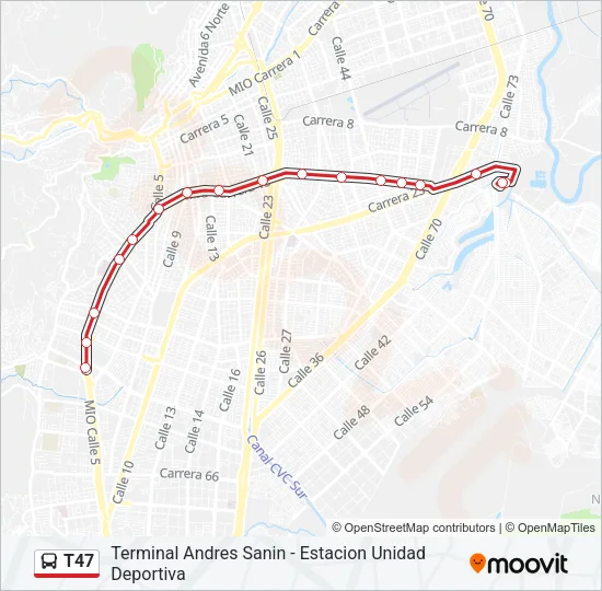 T47 Bus Line Map