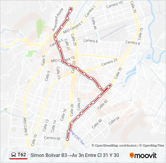 T62 Bus Line Map