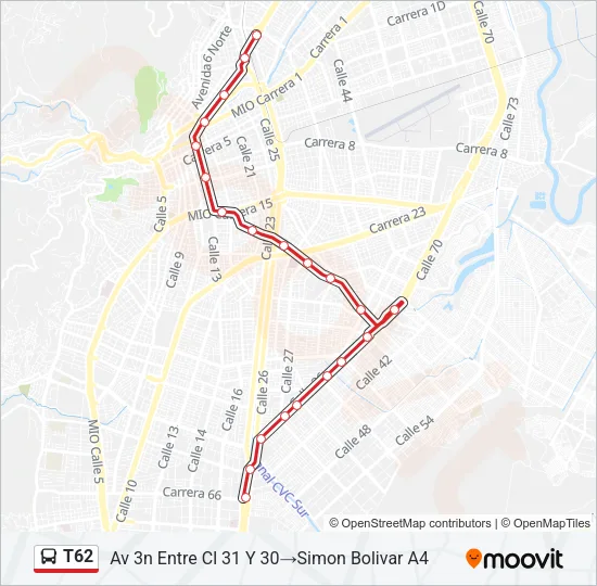 T62 Bus Line Map