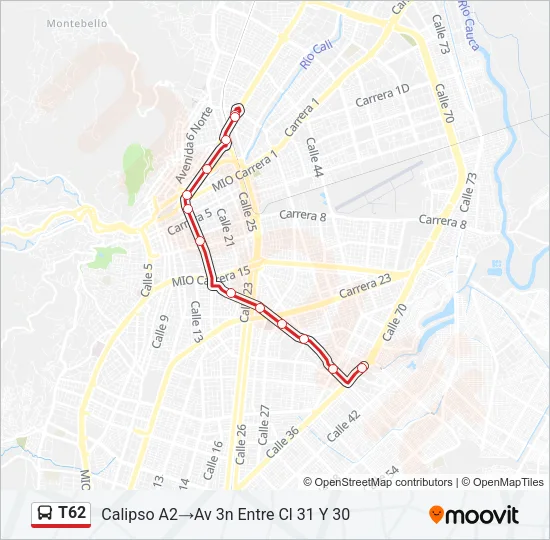 T62 Bus Line Map