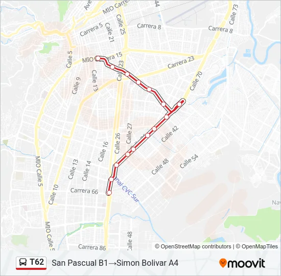 T62 Bus Line Map
