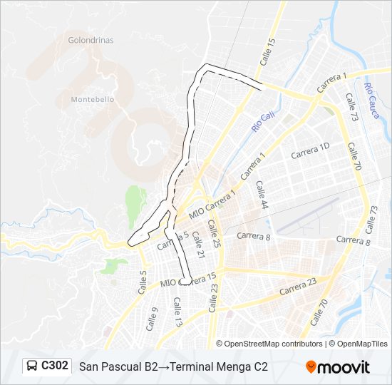 Mapa de C302 de autobús