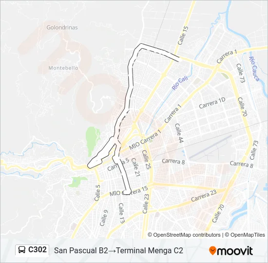 C302 Bus Line Map