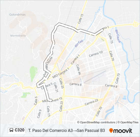 Mapa de C320 de autobús