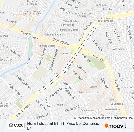 Mapa de C320 de autobús