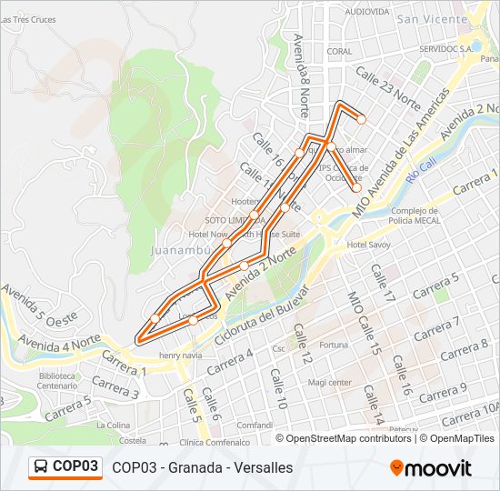 Mapa de COP03 de autobús