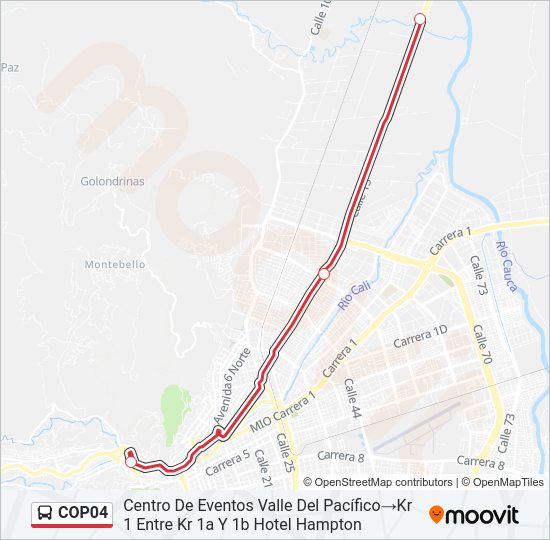 Mapa de COP04 de autobús